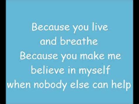 Because of You (Live) Lyrics .